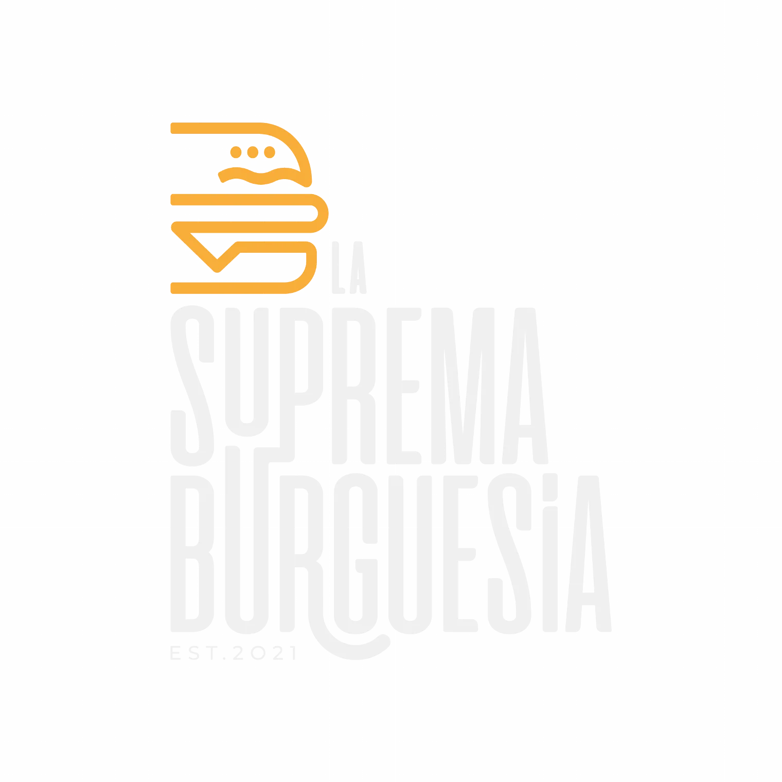 Logotipo de La Suprema Burguesía en blanco